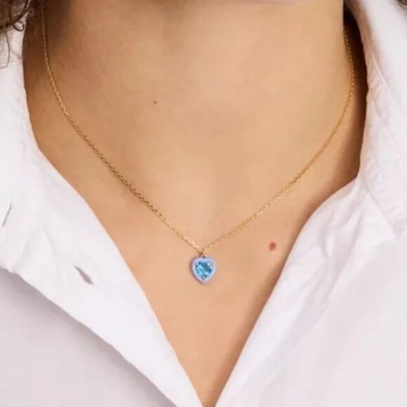 Kate Spade Blue Sweetheart Mini Pendant 19" Necklace NWT - Picture 2 of 5